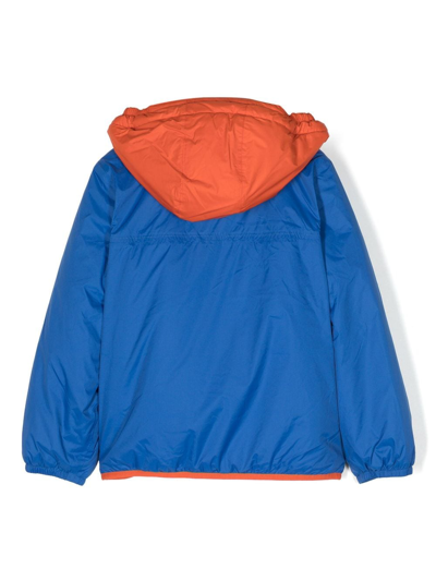 Shop K-way Colour-block Hooded Jacket In Orange