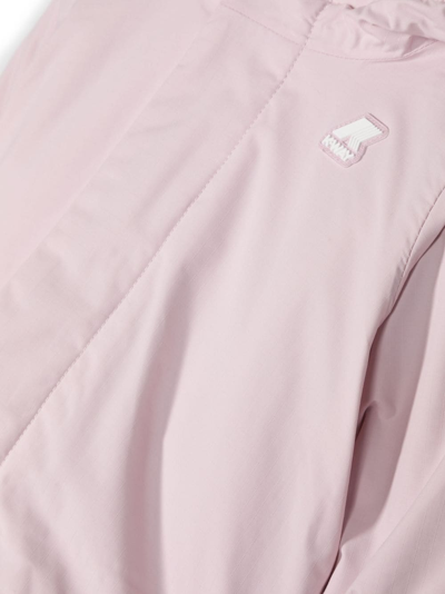 Shop K-way Logo-patch Hooded Jacket In Pink