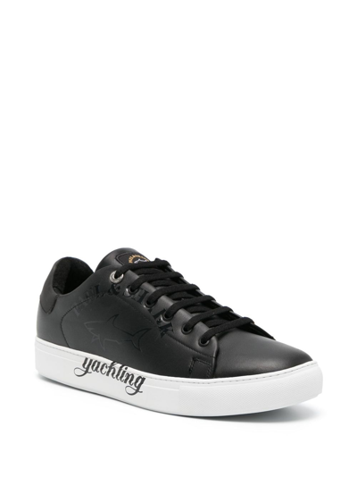 Shop Paul & Shark Logo-print Low-top Sneakers In Black