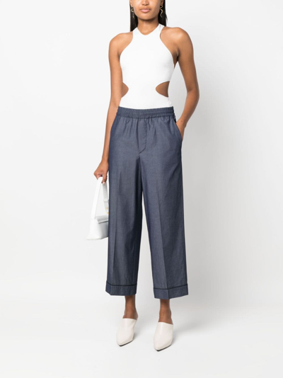10 Corso Como Straight-leg Cropped Trousers In Blue