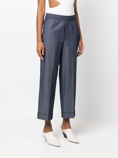 10 Corso Como Straight-leg Cropped Trousers In Blue