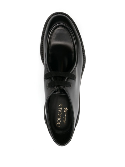 Shop Doucal's Lace-up Leather Loafers In Black
