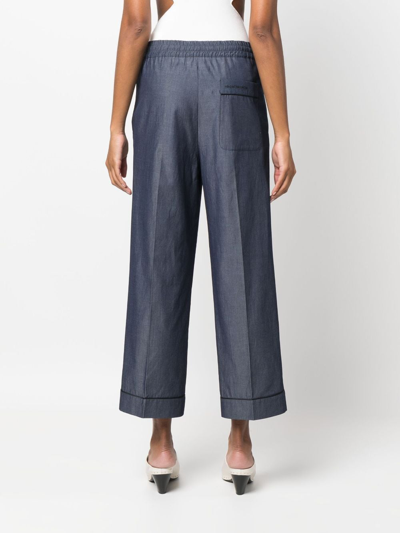 10 Corso Como Straight-leg Cropped Trousers In Blue