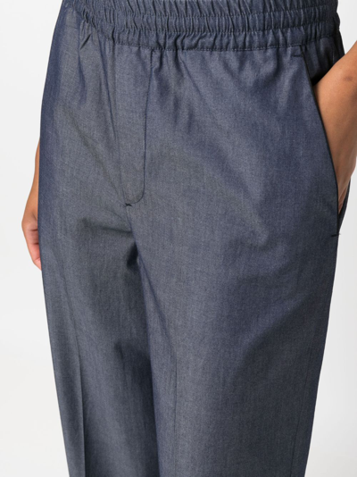 10 Corso Como Straight-leg Cropped Trousers In Blue