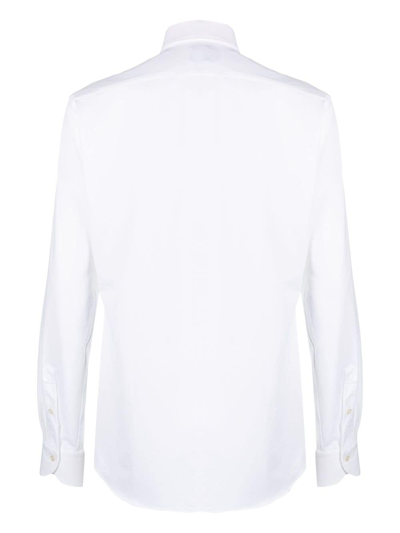 Shop Xacus Button-down Long-sleeve Shirt In White