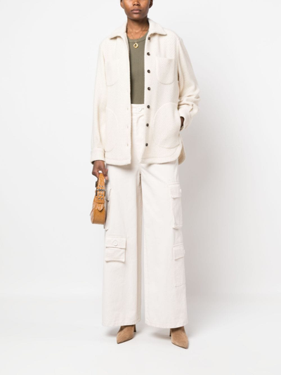 Shop Kiton Button-up Cashmere-blend Shirt Jacket In Neutrals