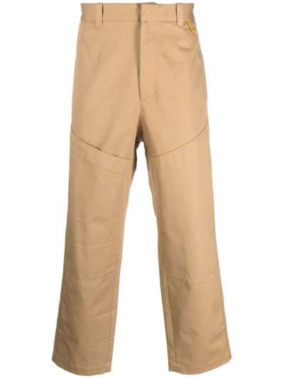 Shop Oamc Straight-leg Cotton Trousers In Neutrals