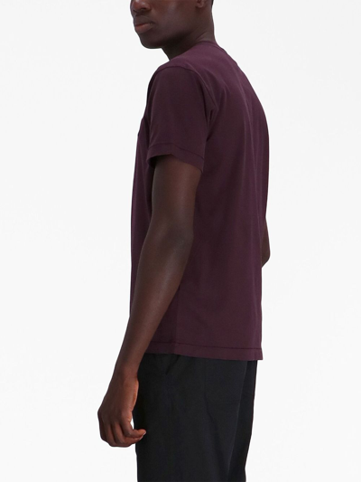 Shop Stone Island Compass-motif Cotton T-shirt In Purple