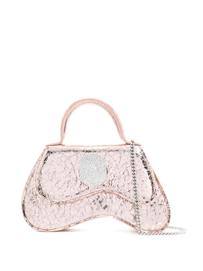 Shop Malone Souliers Divine Cracked-effect Tote Bag In Brass Pink