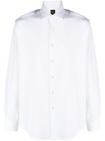 Xacus Button-down Long-sleeve Shirt In White