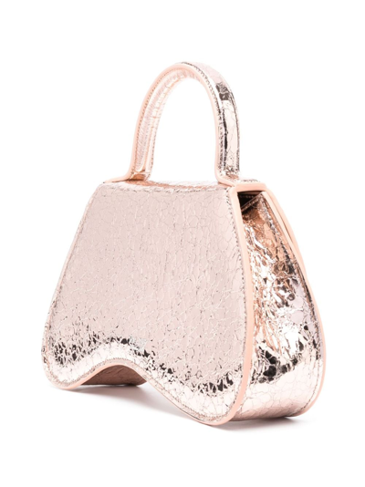 Shop Malone Souliers Divine Cracked-effect Tote Bag In Brass Pink