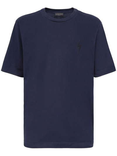 Shop Giuseppe Zanotti Ezrha Logo-patch T-shirt In Blue