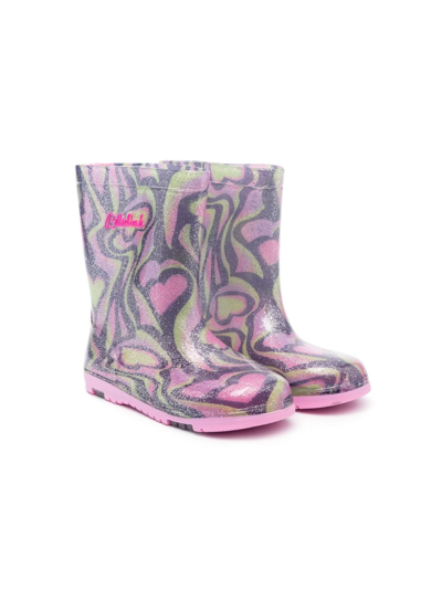 Shop Billieblush Abstract-print Wellies In Pink