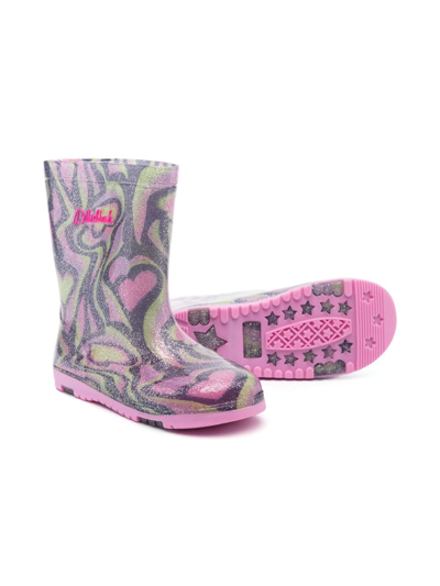 Shop Billieblush Abstract-print Wellies In Pink