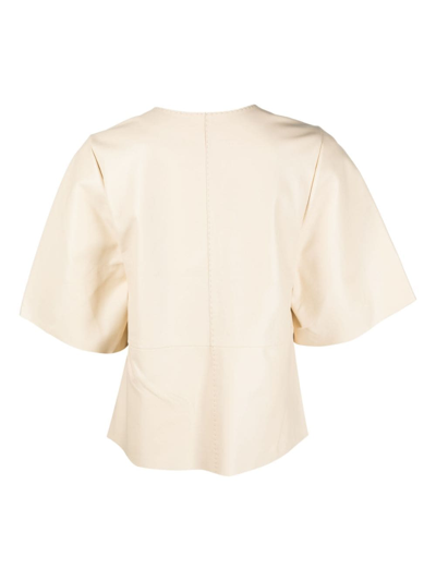 By Malene Birger Wiolas Leather Top In Neutrals