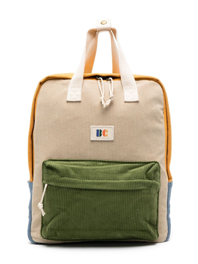 Shop Bobo Choses Corduroy Colour-block Backpack In Neutrals