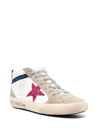 Shop Golden Goose Mid Star High-top Sneakers In White