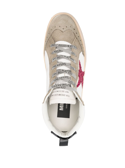 Shop Golden Goose Mid Star High-top Sneakers In White