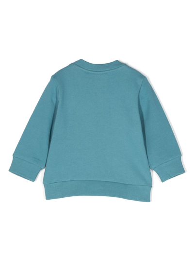 Shop Timberland Logo-print Cotton-blend Sweatshirt In Blue