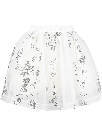 Simone Rocha Elasticated Tutu Mini Skirt In White