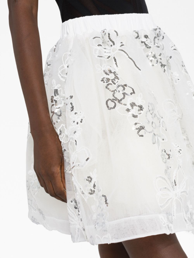 Simone Rocha Elasticated Tutu Mini Skirt In White