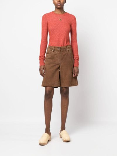 Isabel Marant Étoile Crew-neck Alpaca Wool-blend Jumper In Orange
