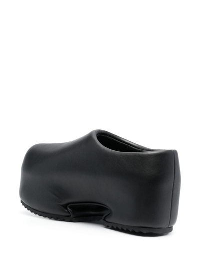 Shop Yume Yume Almond-toe Faux-leather Platform Clogs In Black