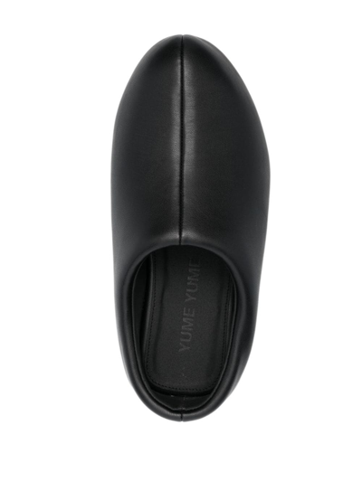 Yume Yume Almond-toe Faux-leather Platform Clogs In Black