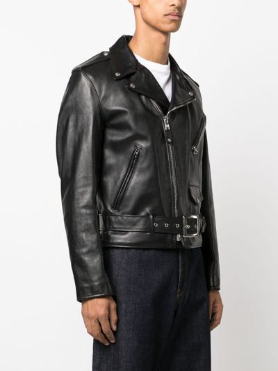 Shop Schott Perfecto Leather Biker Jacket In Black