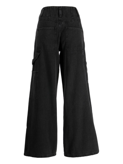 Shop Sea High-rise Wide-leg Trousers In Black