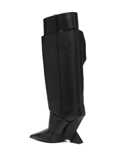 Shop Attico Dada 100mm Slouchy Boots In Black