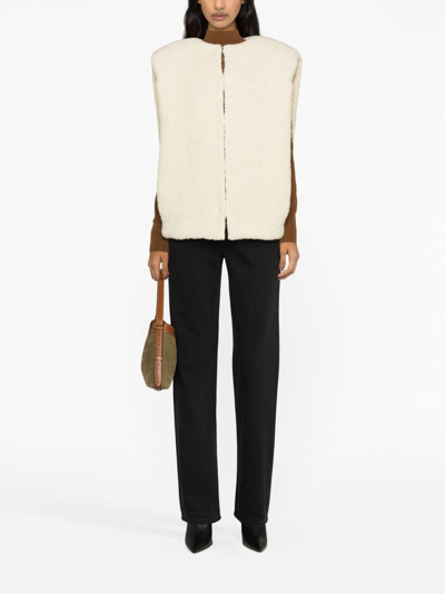 Shop Isabel Marant Gwendalia Bouclé Gilet In Neutrals