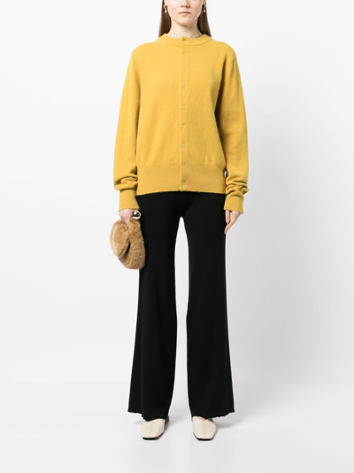 Shop Extreme Cashmere Long-sleeve Cashmere-blend Cardigan In Yellow