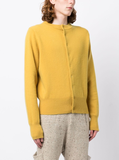 Shop Extreme Cashmere Long-sleeve Cashmere-blend Cardigan In Yellow