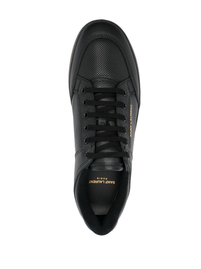 Saint Laurent Sole Contrast Reinforced Toe Cap Sneakers In Black