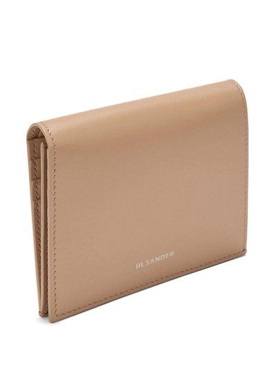 Jil Sander Tri-fold Leather Wallet In Neutrals