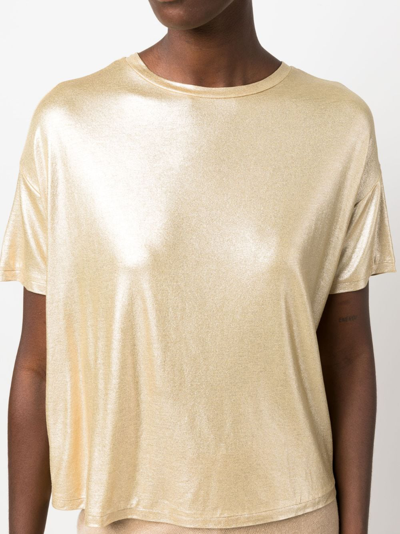 Shop Herno Short-sleeved Jersey T-shirt In Gold