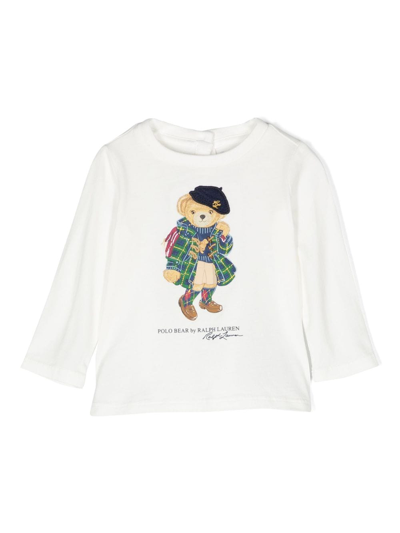 Shop Ralph Lauren Teddy Bear-motif Cotton T-shirt In White