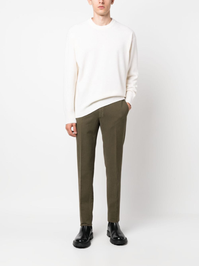 Shop Incotex Straight-leg Cotton Trousers In Green