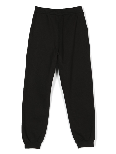 Shop Monnalisa Rhinestone-embellished Track Pants In Black