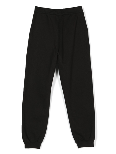Monnalisa Rhinestone-embellished Track Pants In Black