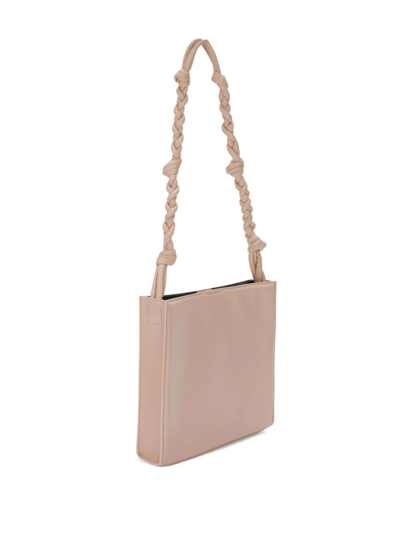 Shop Jil Sander Medium Tangle Leather Crossbody Bag In Neutrals