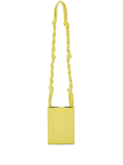 Shop Jil Sander Small Tangle Leather Crossbody Bag In Yellow