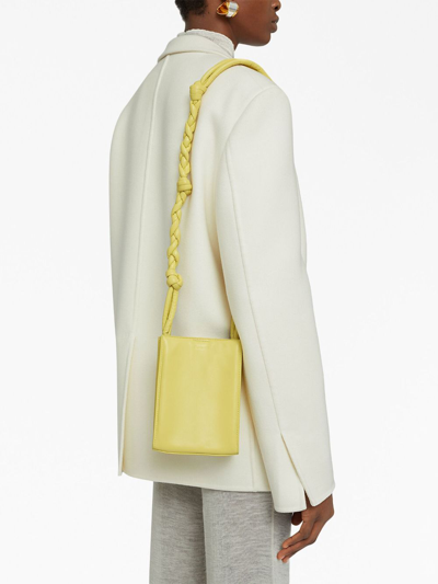 Shop Jil Sander Small Tangle Leather Crossbody Bag In Yellow