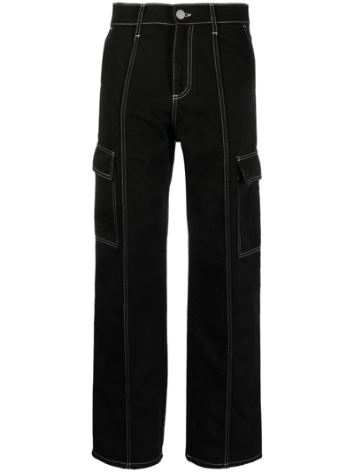 Shop Philosophy Di Lorenzo Serafini Cargo Straight-leg Jeans In Black