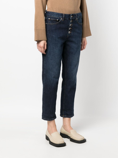 Shop Dondup Mila Carrot-fit Cropped Jeans In Blue