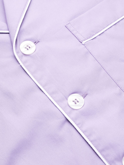 Sporty And Rich Serif Logo Long-sleeve Pajama Top In Purple