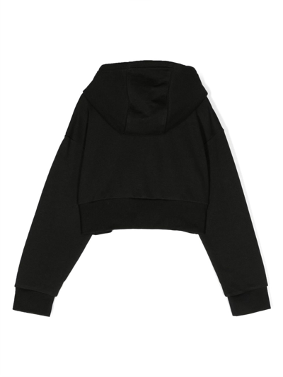 Shop Adidas Originals Trefoil-logo Cropped Hoodie In Black