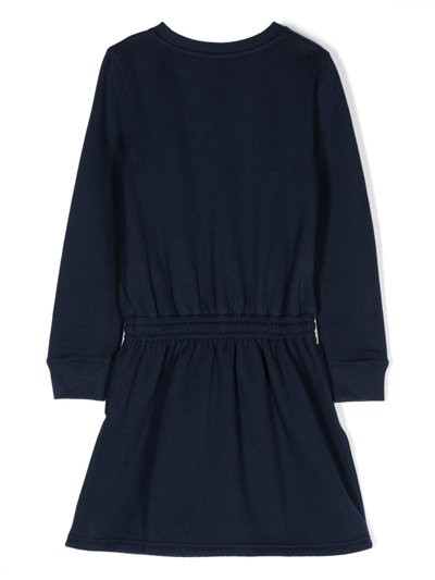 Shop Ralph Lauren Teddy Bear-motif Jersey Dress In Blue