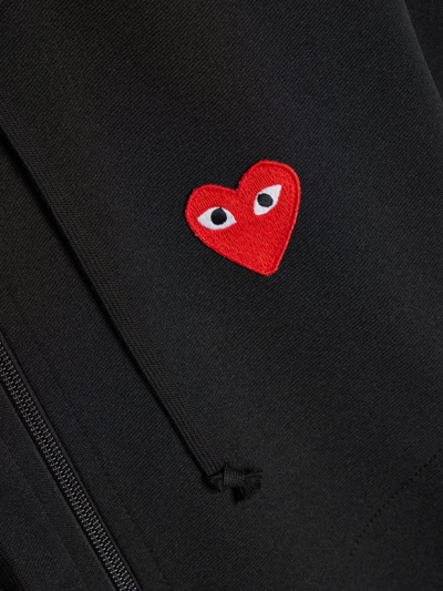 Comme Des Garçons Play Logo-patch Zipped Hoodie In Black